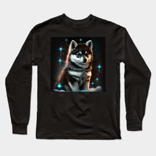 Shimmery Pomsky Long Sleeve T-Shirt